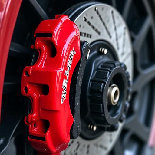 Dettaglio pinza freno maggiorata e disco forato